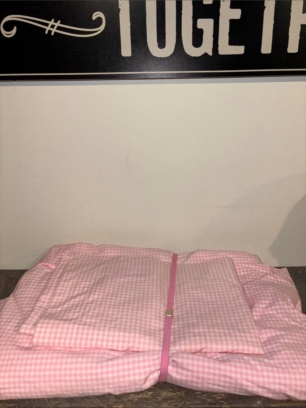 Pottery Barn Kids Gingham Pink Twin Duvet Cover